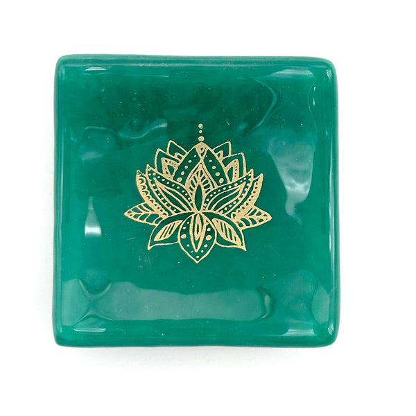 Lotus Handmade 2.75" Fused Glass Small Dish