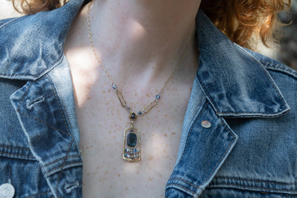 Kyanite Cobble Stone Necklace