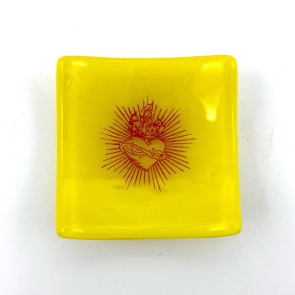 Sacred Heart Handmade 2.75" Fused Glass Small Dish