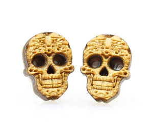 Sugar Skull Stud Earrings: