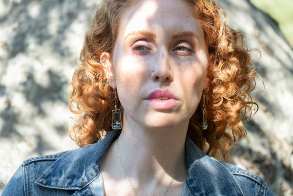 Kyanite Cobble Stone Earrings