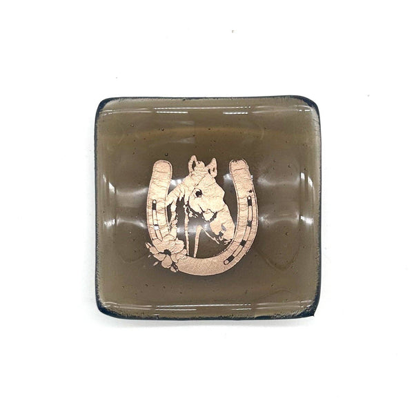 Horse Handmade 2.75" Fused Glass Small Dish