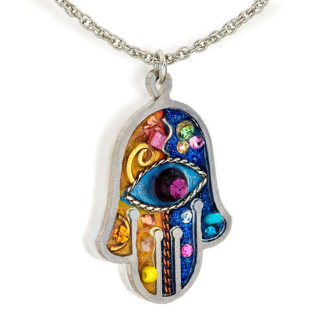 Seeka Blue and Gold Hamsa