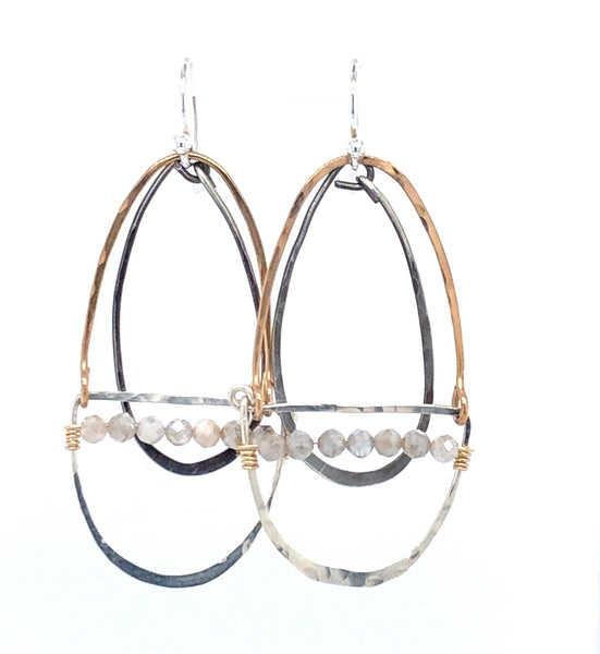 Moonstone Moonphase Earrings