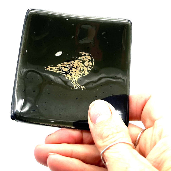 Raven Handmade 2.75" Fused Glass Small Dish