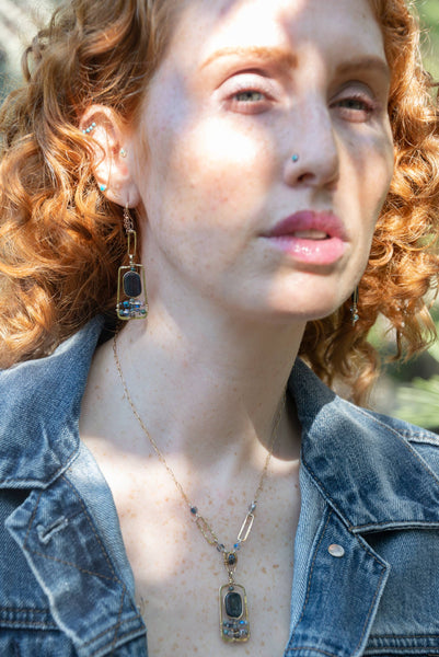 Kyanite Cobble Stone Earrings