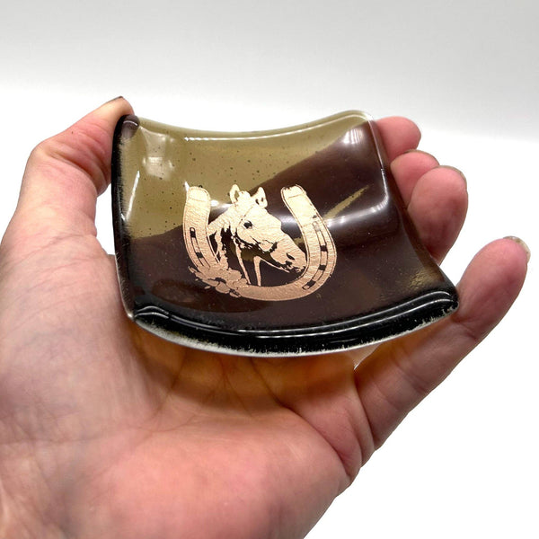 Horse Handmade 2.75" Fused Glass Small Dish