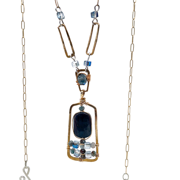 Kyanite Cobble Stone Necklace