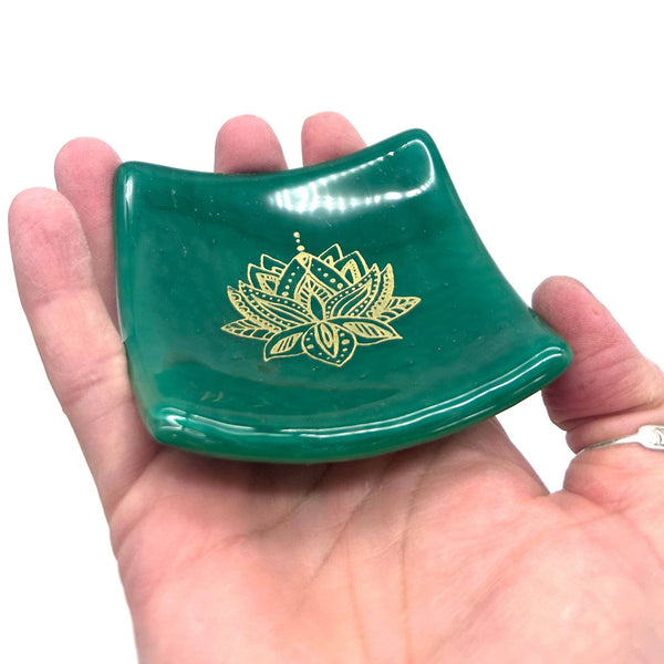 Lotus Handmade 2.75" Fused Glass Small Dish