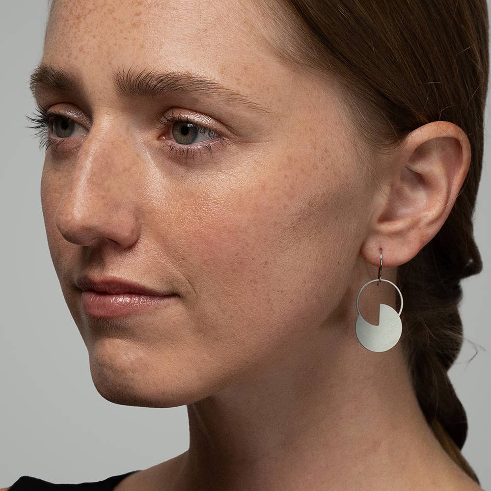 Eclipse Drop Earrings: Stainless Steel