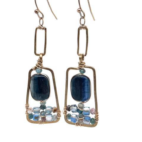 Kyanite Cobble Stone Earrings