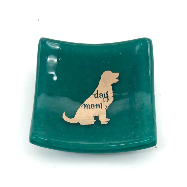 Dog Mom Handmade 2.75" Fused Glass Small Dish
